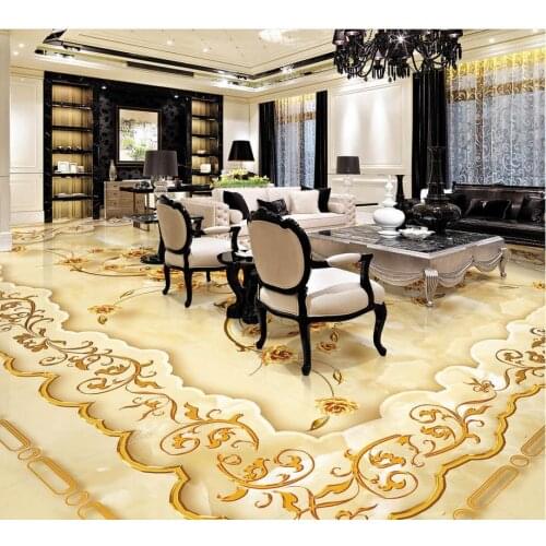 Golden rose Floor wallpaper 3d for living room Custom Photo self-adhesive 3D floor Home Decoration