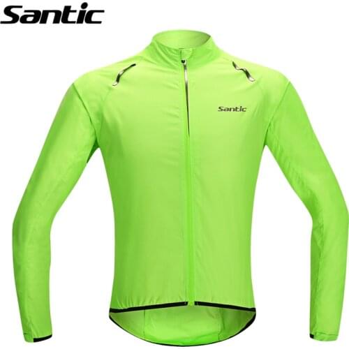 Santic Cycling Jersey Waterproof Mountain Road Bike Jersey Long Sleeve Windproof Bicycle Jersey Cycle Raincoat Maillot Ciclismo
