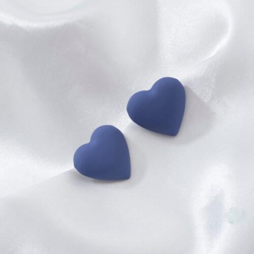 Fashion Party Heart Acrylic Earrings For Women Blue Simplicity Statement New Stud Earrings 2021 Trend Female Modern Jewelry Gift