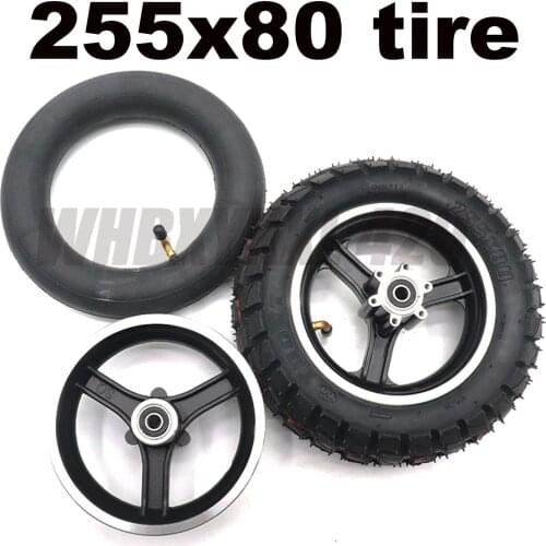 For ZERO 10X Tire 255x80 10 Inch Off-road Tire Inside Outside Tire wheel hub TUOVT Tire Non-slip and Thickened Electric Scooter