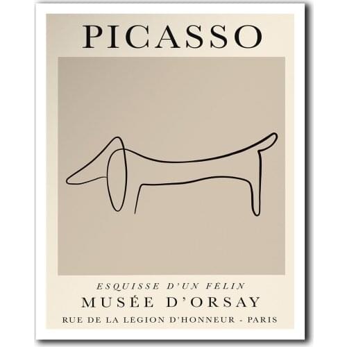 Dog Sketch - Pablo Picasso Print, Picasso Wall Art, Printable Wall Art, Minimalist Wall Poster, Digital Download