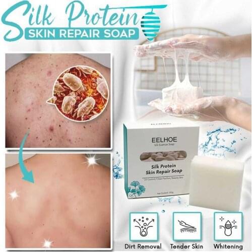110g Soap Acne Treatment Cleaning Silk Protein Skin Repair Skin Acarid Moisturizing Ingredients Body Care Soap