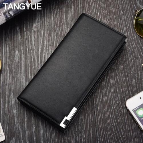 Slim Luxury Brand Mens Wallet Male Leather Design Clutch Male Walet Purse for Men Wallets Long Thin Card Coin portomonee heren