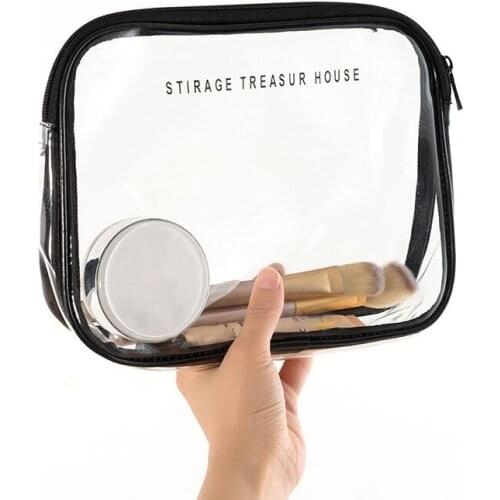 15PCS / LOT Women Transparent Travel Cosmetic Bags Waterproof Toiletry Clear Wash Pouch Makeup Bag Portable Make Up Bag