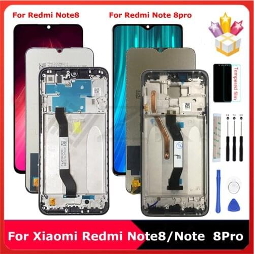 M1908C3JH For Redmi Note 8 LCD Display M1906G7I With Frame Panel Glass Touch Screen For Redmi Note8 Pro Digitizer Assembly Parts