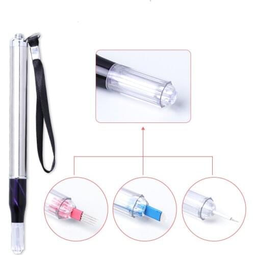 Microblading Tattoo Pen With Light Manual Tattoo Needles Blades Holder Microblading Handle Pen Permanent Makeup Tattoo Supplies