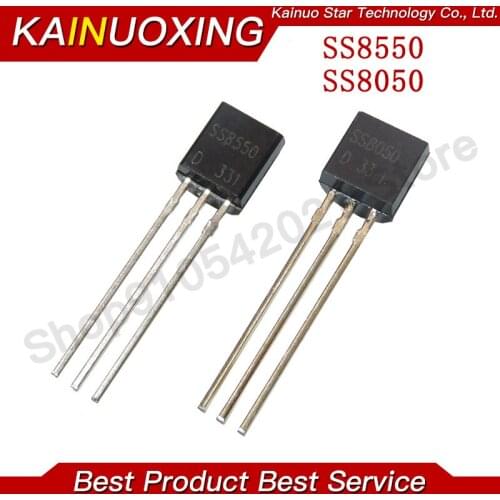 100 pces 50 pces ss8050 + 50 pces ss8550 transistor npn pnp para-92 ic novo original