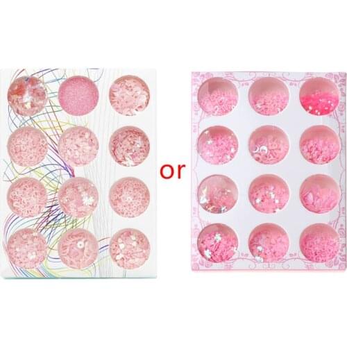 12 Bottles/Set Shiny Sequin Glittering DIY Filling Materials Filler Epoxy Resin Crafts Jewelry Manicure Glow Exquisite Makeup