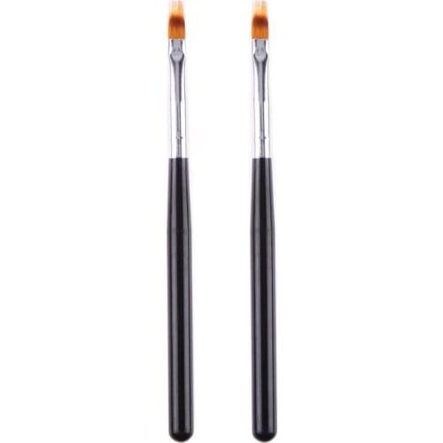 2Pcs Nail Art Gel Pen Brush Nylon Hair Ombre Brush Nail Art Brushes Soft Nails Manicure Tools For Gradient UV Gel Nail Pen