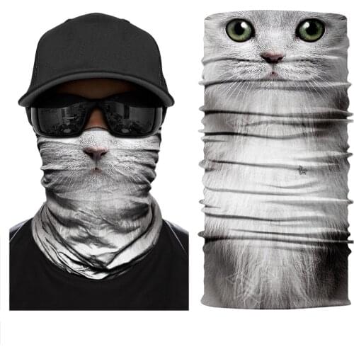 3D Animal Scarf Bandana Mask Neck Warmer Cover Bicycle Winter Ski Balaclava Halloween Headband Dog Orangutan Shark Windproof Men