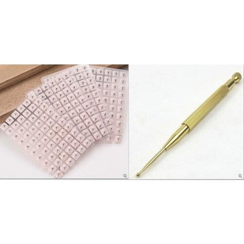 600pcs Magnets Gold Plated Ear acupuncture needle seed bean stickers+1Auricular Probe