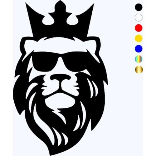 CK3246# King. a lion reflective funny car sticker vinyl decal waterproof car auto stickers silver/ black for bumper rear window