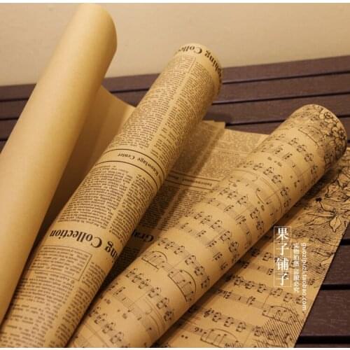 50 * 70 cm double English newspaper/gift wrapping paper Kraft paper newspape retro kraft paper in English Valentines Day gifts