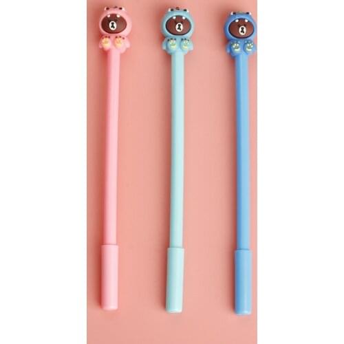 36 pcs/lot Cartoon Bear Gel Pen Cute 0.5mm black Ink Signature Pens Promotional Gift Office School Writing Supplies