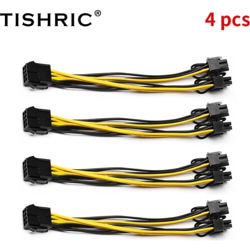TISHRIC 1 To 10PCS PCI-e 8Pin To Dual 8Pin 6+2 Pin Power Supply Cable Female Male Graphics Video Card Mining Machine Power Cord