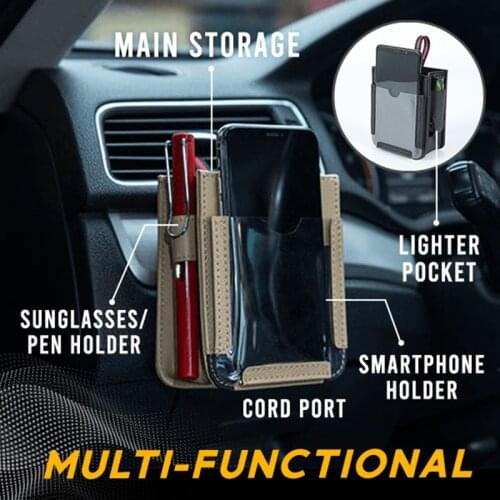 Car Air Outlet Pockets Multifunction Pouch Bag In Car Mobile Phone Storage Bag Creative Hanging Storage Box Interior Accessory