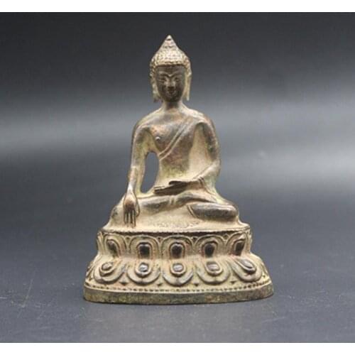 Chinese Tibet Buddha Bronze statue Buddha of Nepal old copper rulai statue