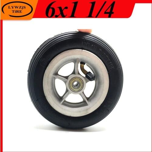 6 Inch Wheel 6x1 1/4 Inner Tube Outer Tyre for 6*1 1/4 Inflation Wheel Wheelchair Pneumatic Gas Mini Electric Scooter Accessory