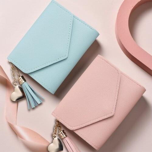 Short Cash Wallet Womens Korean Tassel Wallet Simple 30% Wallet Card Bag Womens Zero Wallet Cross Border Designer Luxury