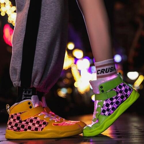2021 New Fiber Optic Shoes Big Boys Girls and Adult USB Rechargeable Glowing Sneakers Party Shoes Cool Street Shoes Plus Size 45