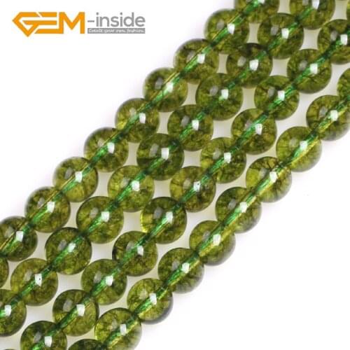 Green Peridot Quartz Round Beads For Jewelry Making Strand 15 Inches,2mm 4mm 6mm 8mm,Wholesale,Free shipping,GEM-inside
