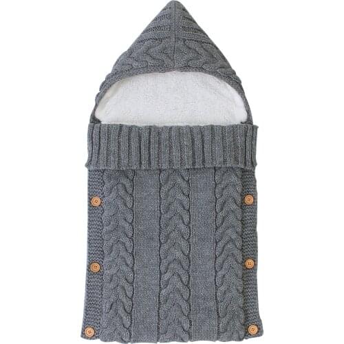 Soft Warm Baby Sleeping Bags Rewborn Sroller Crib Sleepsack Outdoor Toddler Kids Swaddle Rrap Knitted Blannkets Thicken Cocoon