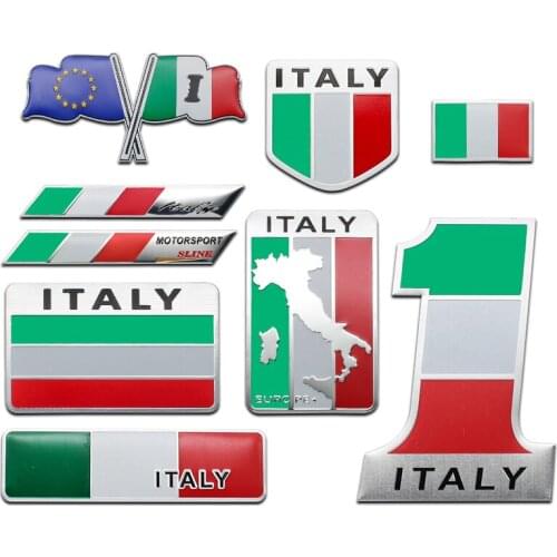 3D Aluminum Italy Flag Car Styling Sticker Emblem Badge Decal For Hyundai Peugeot Citroen Chevrolet Ford VW Skoda Accessories