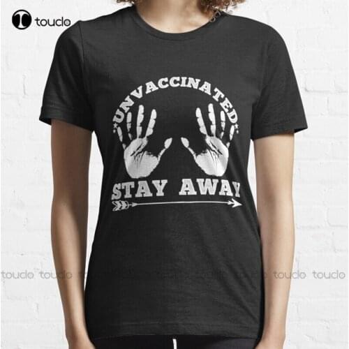 New Unvaccinated Stay Away White Classic 7 T-Shirt Cotton Tee Shirt