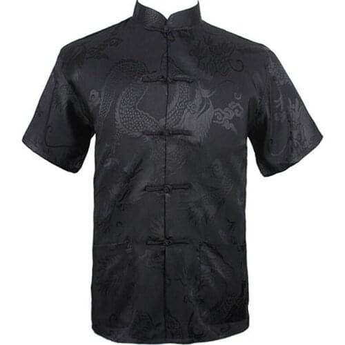 Wholesale And Slae Brand New Arrival Chinese Traditional Mens Dragon Kung Fu Shirts Tops