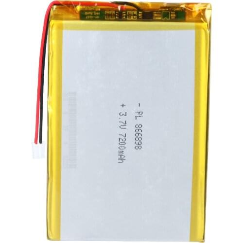 Mejuew 3.7V 7200mAh 866898 Rechargeable Lipo Battery with JST Connector