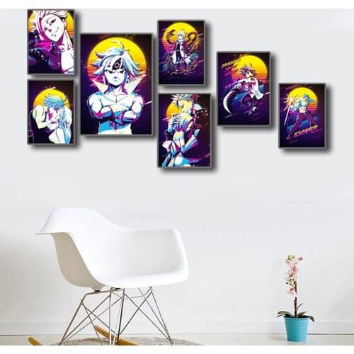 Seven Deadly Sins Japan Anime Posters Retro Comics Painting Quality Canvas Living Kids Room Sofa Wall Art Home Decor Picture