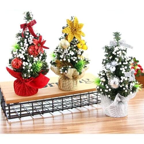 1pcs Fake Christmas Tree Decorations 3 Colors Mini Bedroom Desk Christmas Decorations for Home Merry Christmas Accessories