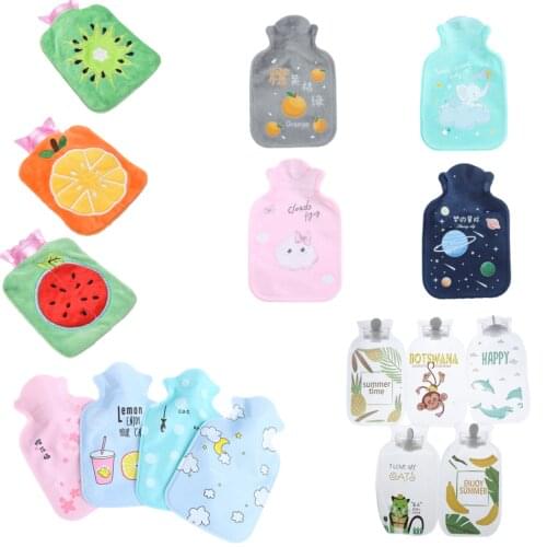 Portable 1PC Cute Cartoon Hand Warmer Fleece Cloth Handwarmer Girls Pocket Hand Feet Hot Water Bottle Bags