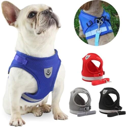 Cat Harness Leash Set Reflective Escape Proof Cat Harness Outdoor Walking Mesh Chest Strap Pet Leash for Small Medium Large Dogs
