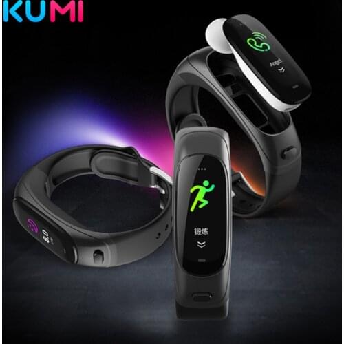 Newest KUMI V08 Pro Earband Sport Heart Rate Wrist-based Bluetooth 5.0 Earphone Bluetooth Call Global Version for Smart Life