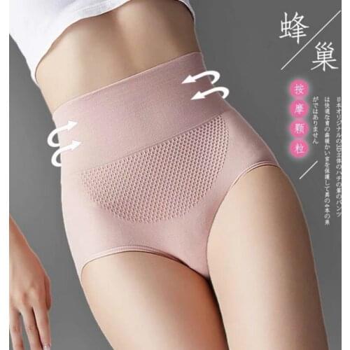 Warm palace pure cotton c panties postpartum honeycomb high waist female tight shaping panties