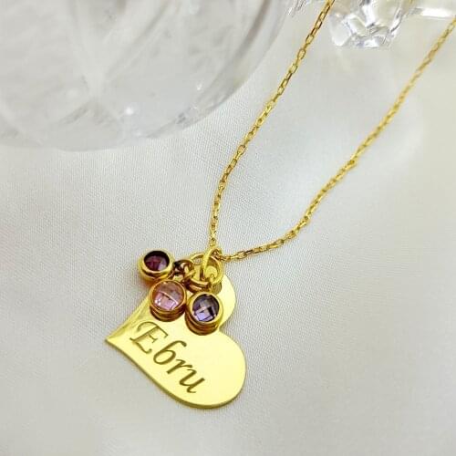 Vaoov 925 Sterling Silver Personalized Heart Necklace, Name Necklace
