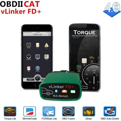 Vgate vLinker FD+ ELM327 Bluetooth 4.0 FORScan wifi OBD2 Car Diagnostic Scanner J2534 ELM 327 MS CAN Auto Tools