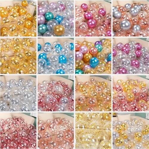 20pcs/lot Glitter Confetti Latex Balloons Romantic Wedding Decoration Baby Shower Birthday Party Decor Clear Air Globos Supplies