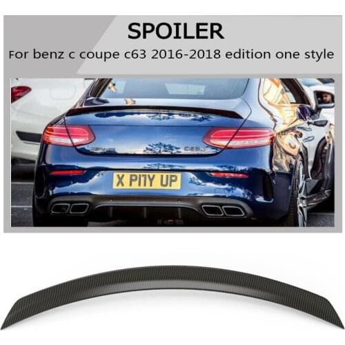 W205 Carbon Spoiler for edition 1 Style Benz C-Class W205 C63 AMG Coupe 2-Door 2015-2018 Wing Lip Sticker Fiber Auto Trunk