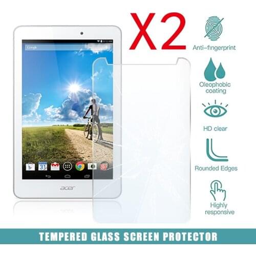 2Pcs Tablet Tempered Glass Screen Protector Cover for Acer Iconia Tab 8 A1-840 Fhd Anti-Vibration Tablet Computer Tempered Film