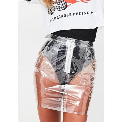 Sexy Women Fashion High Waist Pleated Stretch Short Pencil Transparent Short Skirt