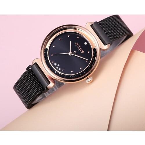 Magnetic Buckle Loose Crystal Womens Watch Japan Quartz Lady Hours Fine Fashion Steel Bracelet Girls Gift Julius Box 1224