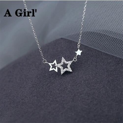A Girl' New Zircon Hollow Star Pendent Necklace For Women Girls Party Wedding 2021 Jewelry Choker