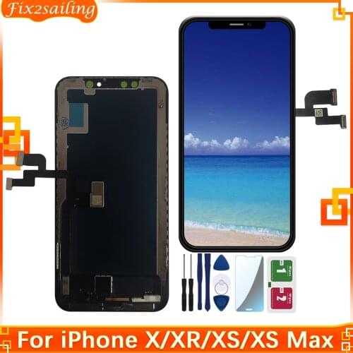 Super Incell AMOLED LCD For iPhone X XR XS XS Max Display Screen 3D Touch Screen Tested Good Repair Parts For Iphone 100% Tested