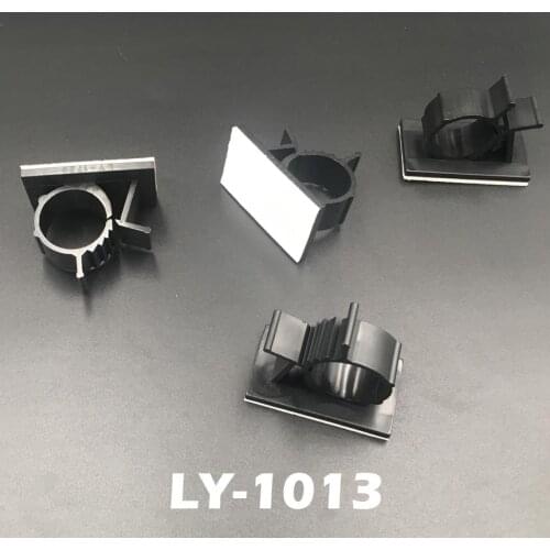 15pcs LY-1013 10mm Dia White Black Circle Self Adhesive Sticky Fixed Mount Base Adjustable Wire Harness Clamp Cable Clip