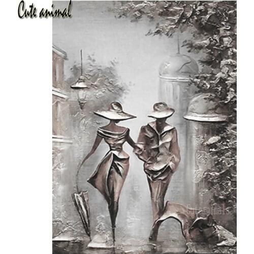 5D DIY Diamond Painting cross stitch kit Romantic love art retro decoration full drill square round diamond embroidery gift