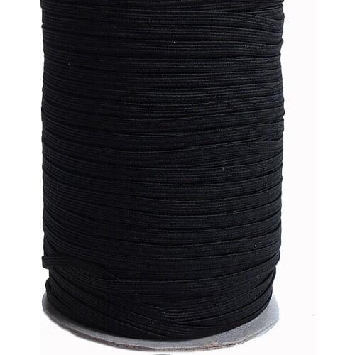 Free shipping 1/8" 3mm black white flat braided skinny elastic for garment