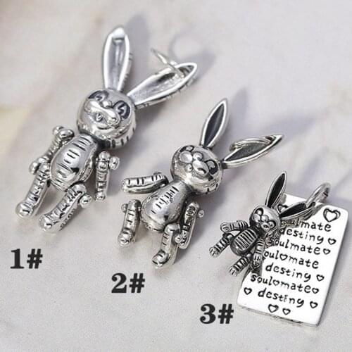 BOCAI Real s925 Silver Jewelry 2021 Trendy Personality Retro New Fire Rabbit Woman Pendant