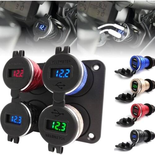 Quick Charge 3.0 Dual USB Motorcycle Charger Plug Socket Cigarette Lighter Adapter LED Display For BMW F800GS R1250GS R1200GS